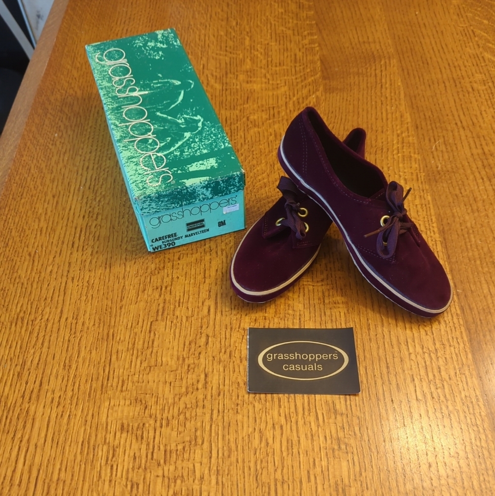 VINTAGE- Grasshoppers Carefree Burgundy Marvelteen 6M Shoes- New Old Stock